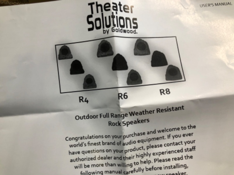 Photo 3 of Theater Solutions 2R4G Outdoor Granite Rock 2 Speaker Set for Deck Pool Spa Patio Garden, 4.5-Inch, Granite Grey 4.5 in