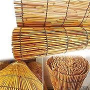 Photo 3 of 96''H Reed Bamboo Roll-Up Blinds Sun Shade Roller Shades For Outdoor Patio Ventilation Cordless Bambo…