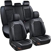 Photo 1 of 
Coverado Seat Covers Full Set, 5 Seats Universal Seat Covers for Cars, Waterproof Breathable Faux Leather and Woven-Fabric Seat Cushions for Front and Rear, Auto Interiors for Most Vehicles/BlackCoverado Seat Covers Full Set, 5 Seats Universal Seat Cover