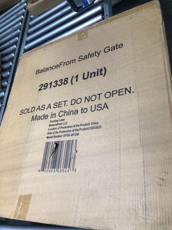 Photo 3 of BalanceFrom Easy Walk-Thru Safety Gate for Doorways and Stairways with Auto-Close/Hold-Open Features, Multiple Sizes, White 30-inch Tall, No Caps Fits 29.1 - 33.8" Wide