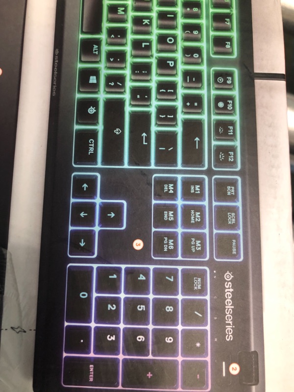 Photo 2 of SteelSeries Apex 3 RGB Gaming Keyboard – 10-Zone RGB Illumination – IP32 Water Resistant – Premium Magnetic Wrist Rest (Whisper Quiet Gaming Switch)