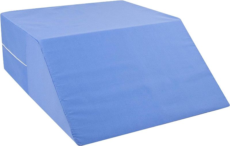 Photo 1 of DMI Wedge Pillow, Leg Pillow, Bolster Pillow, FSA Eligible Incline Pillow for Leg Elevation, Snoring, Circulation, Pregnancy, Sciatica, Leg Rest or Foot Elevation, Blue, 24 x 20 x 8 (Pack of 1) 8 Inch (Pack of 1)