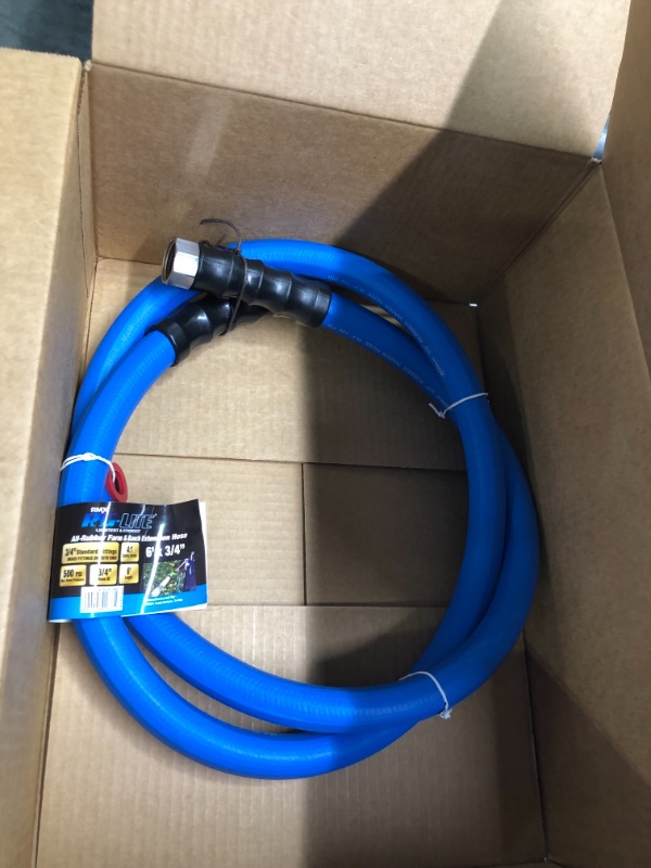 Photo 2 of AG-LITE BSAL3406 3/4" x 06' Hot/Cold Water Rubber Garden Hose, 100% Rubber, Ultra-Light, Super Strong, 500 PSI, 50F to 190F Degrees, High Strength Polyester Braided 3/4" x 6'