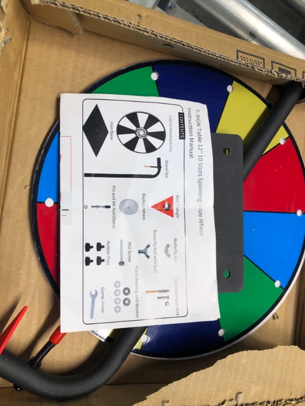 Photo 2 of 
12 Inch Heavy Duty Spinning Prize Wheel - 10 Slots Color Tabletop Roulette Spinner Wheel of Fortune - Spin The Wheel with Dry Erase Marker and Eraser Win The Fortune Spin Game for Trade Show, Carnival12 Inch Heavy Duty Spinning Prize Wheel - 10 Slots Col