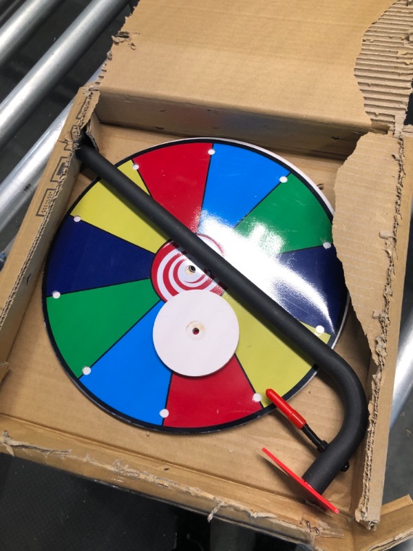 Photo 4 of 
12 Inch Heavy Duty Spinning Prize Wheel - 10 Slots Color Tabletop Roulette Spinner Wheel of Fortune - Spin The Wheel with Dry Erase Marker and Eraser Win The Fortune Spin Game for Trade Show, Carnival12 Inch Heavy Duty Spinning Prize Wheel - 10 Slots Col