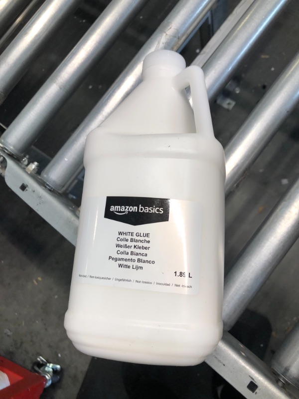 Photo 1 of Amazon Basics All Purpose Washable School WHITE Liquid Glue - Great for Making Slime, 1 Gallon Bottle