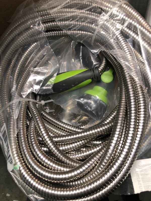 Photo 2 of 
360Gadget Garden Hose - Water Hose 50 FT with Swivel Handle & 8 Function Nozzle, Flexible, Heavy Duty, No Kink, Lightweight Metal Hose for Outdoor, Yard, 304 Stainless Steel360Gadget Garden Hose - Water Hose 50 FT with Swivel Handle & 8 Function Nozzle, 