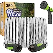 Photo 1 of 
360Gadget Garden Hose - Water Hose 50 FT with Swivel Handle & 8 Function Nozzle, Flexible, Heavy Duty, No Kink, Lightweight Metal Hose for Outdoor, Yard, 304 Stainless Steel360Gadget Garden Hose - Water Hose 50 FT with Swivel Handle & 8 Function Nozzle, 