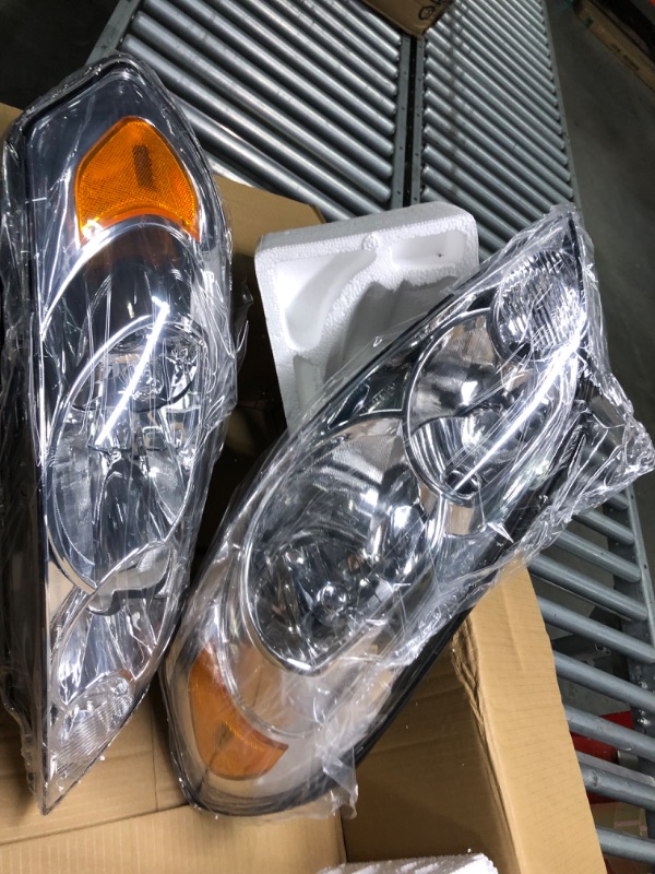 Photo 3 of AXLAHA 2006-2013 Chevy Impala Headlights Assembly for 2014-2015 Chevy Impala Limited / 2006-2007 Chevy Monte Carlo Chrome Housing Amber Reflector Replacement Driver and Passenger Side A-Chrome Housing Amber Reflector