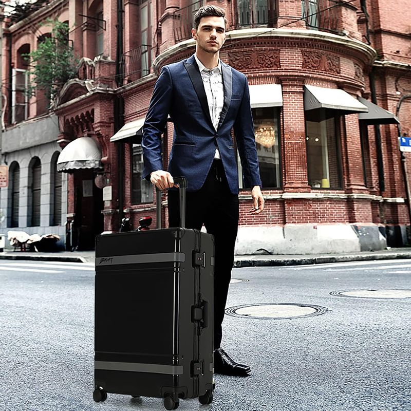 Photo 1 of 
BE SMART 28‘’ Aluminum Frame Luggage with TSA Lock, Lightweight Scratch Resistant PC Hardside Suitcase, Large Durable Trolley Case with 8-Wheel Rolling...