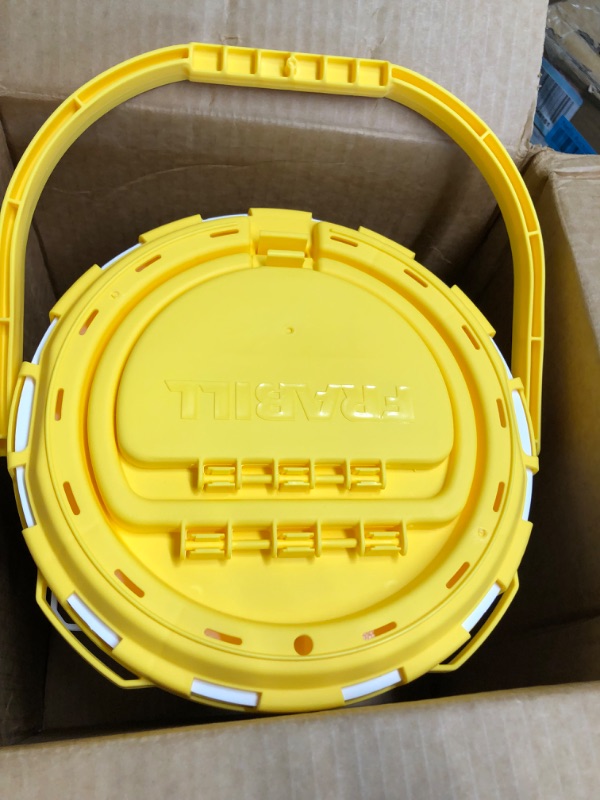 Photo 4 of Frabill 4825 Insulated Bait Bucket with Built in Aerator , White and Yellow, 1.3 Gallons