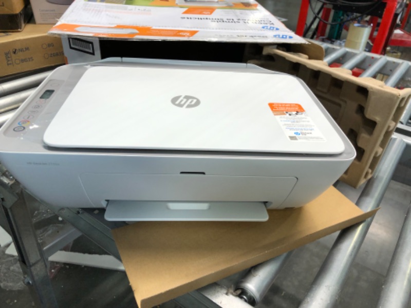 Photo 3 of HP DeskJet 2755e Wireless Color All-in-One Printer with bonus 6 months Instant Ink (26K67A), white