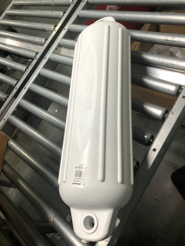 Photo 4 of Attwood 9356D1 Softside Oval Boat Fender with Thick-Wall Reinforced Eye Ends White 6" Dia.