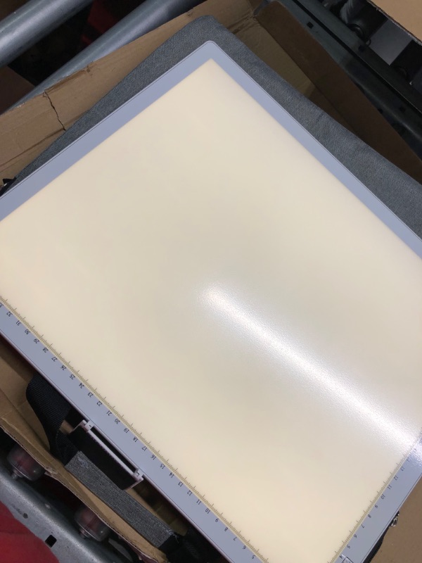 Photo 1 of A3 Wireless Light Pad with Carrying Case, QENSPE Rechargeable Battery Powered LED Tracing Light Box, 3 Color Modes and 6 Levels Brightness Dimmable Copy Board for Diamond Painting with Stand (White) A3 Rechargeable with carry case (White)