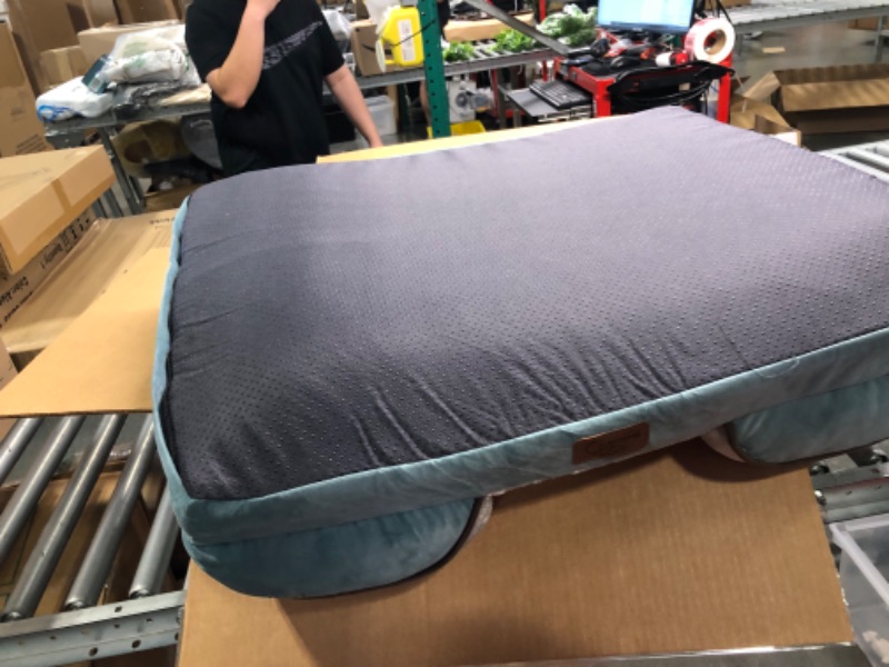 Photo 1 of BEDSURE Orthopedic Dog Bed for Medium Dogs - Waterproof Dog Bed Medium, Foam Sofa with Removable Washable Cover, Waterproof Lining and Nonskid Bottom Couch, Pet Bed, Washed Blue M?28x23x7"? Washed Blue
