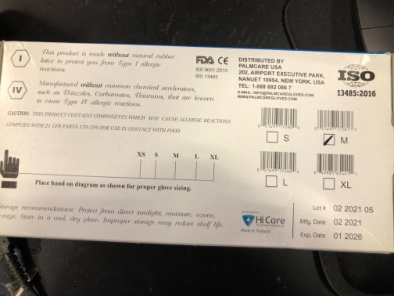 Photo 1 of AroCare Nitrile Gloves, Disposable Gloves, Comfortable, Powder Free, Latex Free | 100 Gloves Medium Case