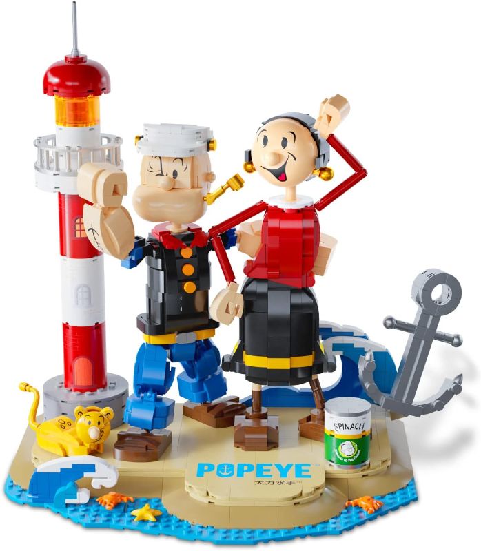 Photo 1 of Pantasy Popeye & Olive Buildable Characters Building Kit, Collectible Building Sets for Adults, Compatible with Lego Building Bricks Toys, Idea Building Blocks Birthday Gift for Teens