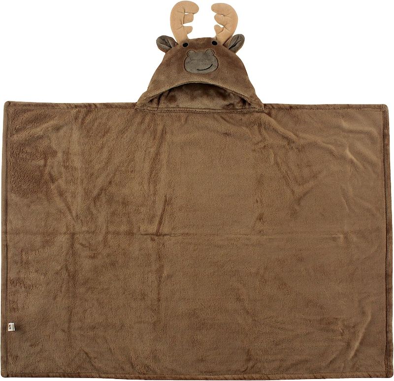 Photo 1 of Hudson Baby Unisex Baby and Toddler Hooded Animal Face Plush Blanket, Moose, One Size