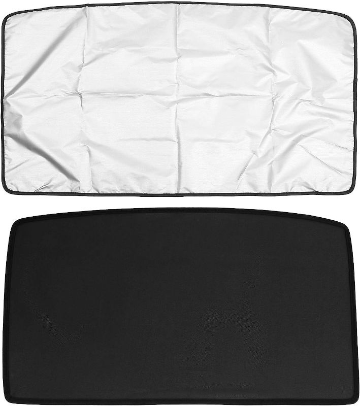 Photo 1 of X AUTOHAUX Glass Roof Sunroof Shade Cover Front Window Sun Shade Coated Cloth Set for Tesla Model S Top Roof