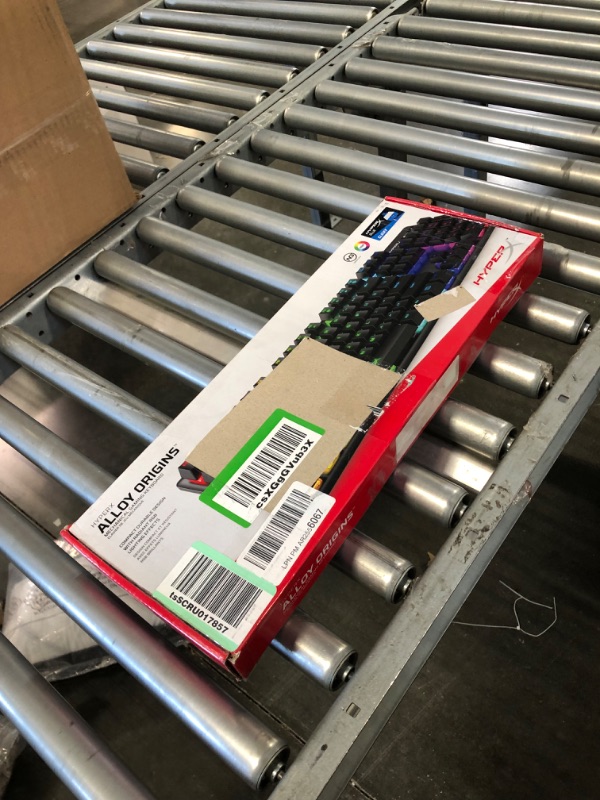 Photo 1 of HyperX Alloy Origins - Mechanical Gaming Keyboard, Software-Controlled Light & Macro Customization, Compact Form Factor, RGB LED Backlit - Clicky HyperX Blue Switch, Black Full Size HyperX Blue Keyboard