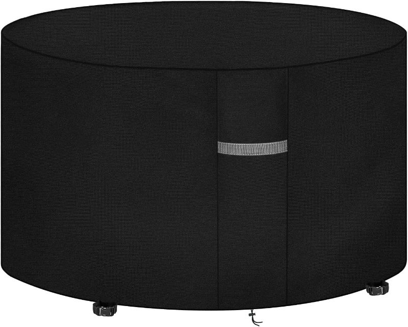 Photo 1 of 
Dokon Round Patio Furniture Covers with Air Vents, Waterproof, Anti-Fading, UV Resistant Heavy Duty Rip Proof 600D Oxford Fabric Outdoor Table Chair Set Covers, (62" DIA x 28" H) - Black