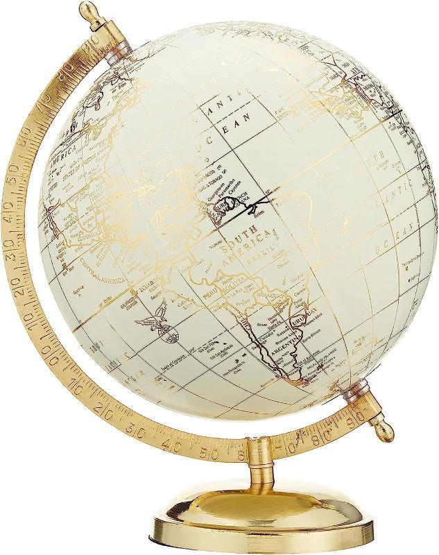 Photo 1 of Abbott Collection 57-LATITUDE-18 Globe on Stand, White/Gold