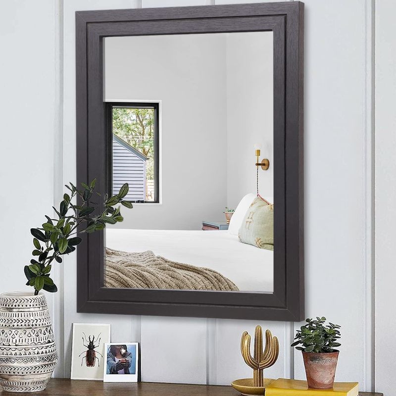 Photo 1 of AAZZKANG Wall Mirror Black Wood Framed Mirror Rectangle Decorative Hanging Mirrors for Bedroom Bathroom Living Room Wall Decor Small