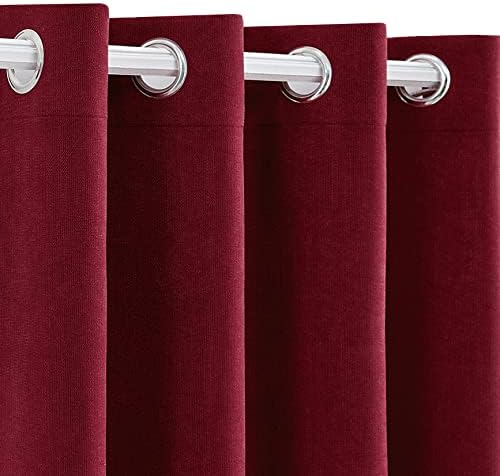 Photo 1 of btfortune Set of 2 Panels Extra Thick 100% Blackout Curtain Panels Grommet Thermal Insulated Room Darkening Cashmere Curtains/Drapes for Overnight Shift Worker (Burgundy Red, 54W x 96L)