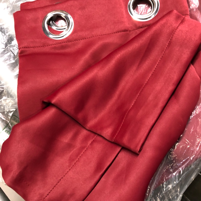 Photo 3 of btfortune Set of 2 Panels Extra Thick 100% Blackout Curtain Panels Grommet Thermal Insulated Room Darkening Cashmere Curtains/Drapes for Overnight Shift Worker (Burgundy Red, 54W x 96L)