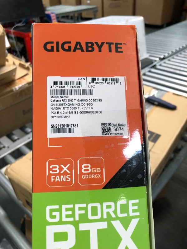 Photo 6 of Gigabyte GeForce RTX 3060 Ti Gaming OC D6X 8G Graphics Card, 3X WINDFORCE Fans, 8GB 256-bit GDDR6X, GV-N306TXGAMING OC-8GD Video Card