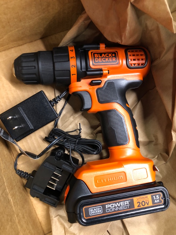 Photo 1 of Black+Decker Cordless Hand Drill, 20V Max