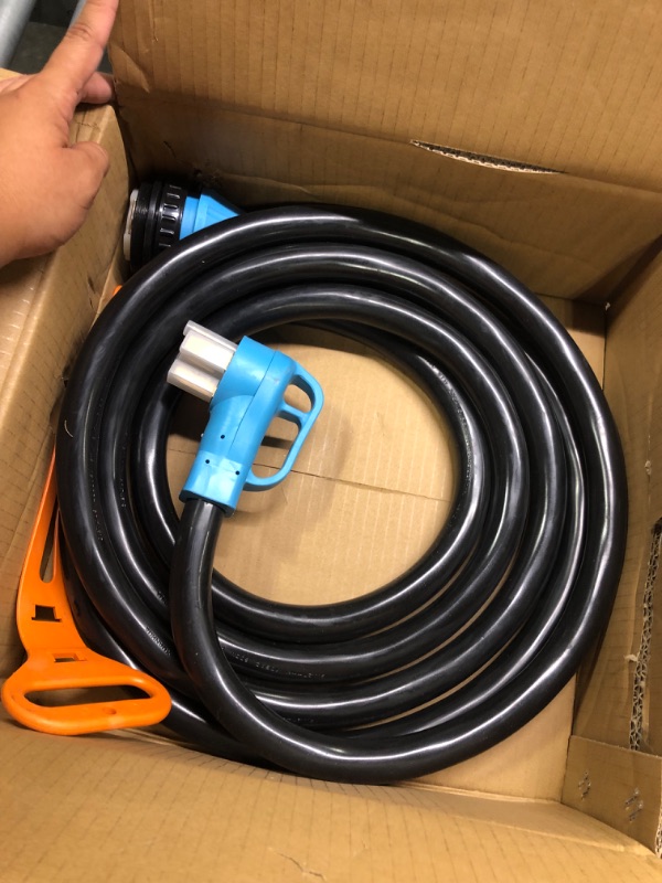 Photo 1 of IHAYNER Temp Power Generator Cord, NEMA 14-50P / SS2-50R, 50 Amp Gnerator Power Cord, 25 FT, STW 6/3 + 8/1 Generator Extension Cord, 125V 250V NEMA 14-50P & CS6364, Generator Cord 50 Amp 25FT Black