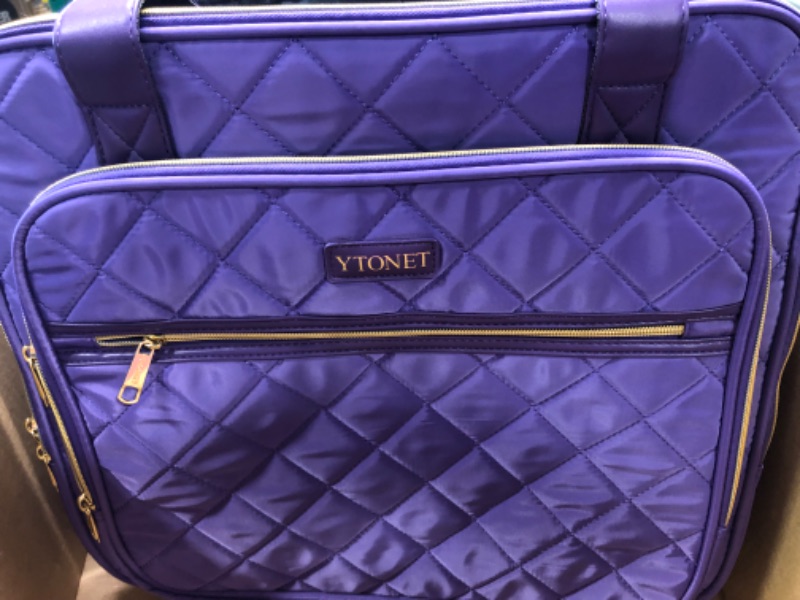 Photo 1 of Ytonet Rolling Briefcase for Women, 17.3 Inch Large Rolling Laptop Bag with Wheels, Water Resistant Stylish Overnight Rolling Computer Bag Laptop Case for Work Travel School Business, Purple