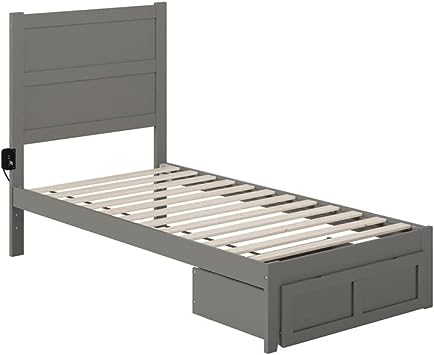 Photo 1 of AFI NoHo Twin Bed with Foot Drawer in Grey