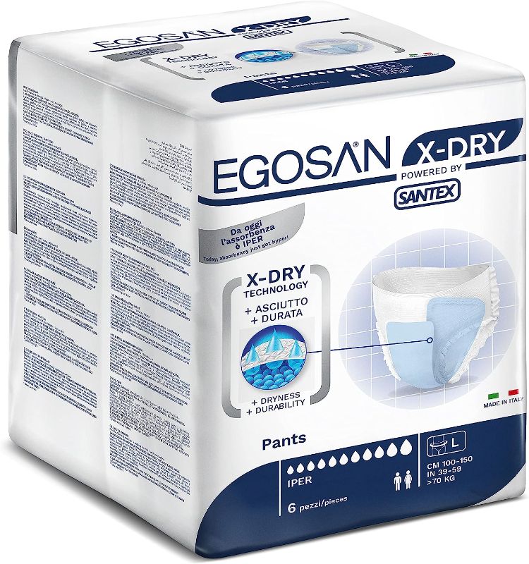 Photo 1 of Egosan Adult Incontinence Pull Up Underwear with 8 Hours of Protection X-Dry Technology for Superior Absorbency Disposable for Men and Women (Large, 6 ct)