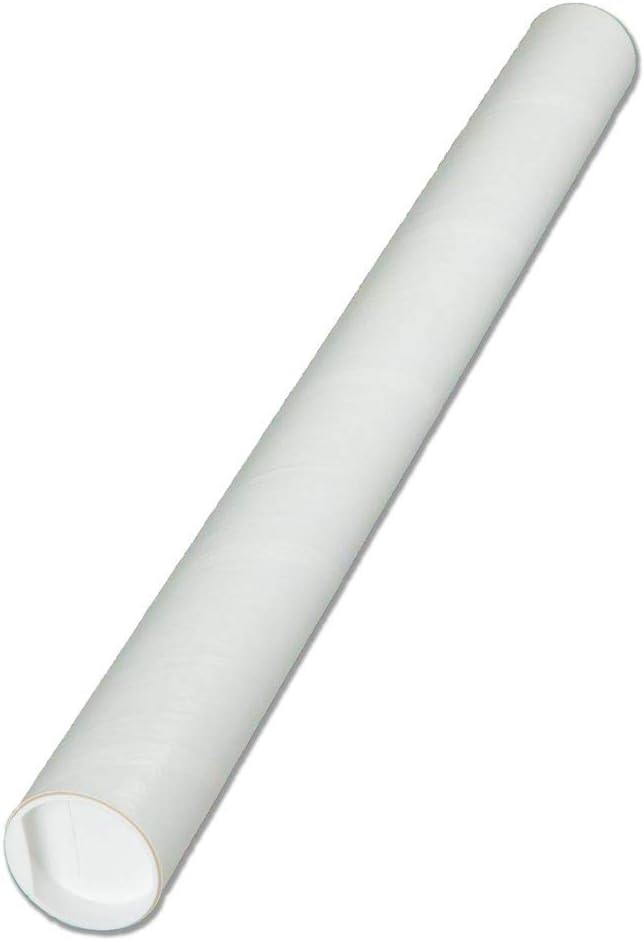 Photo 1 of White Mailing Tubes with Caps, 3-inch x 24 inch usable length (1 Pack)