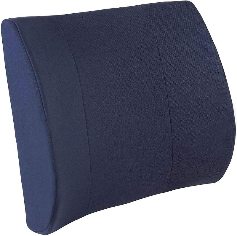 Photo 1 of  Support Pillow for Chair to Assist with Back Support with Removable Washable Cover to Ease Lower Back Pain and Discomfort while Improving Posture,14 x 13 x 5,Contoured Foam,Premium,Navy