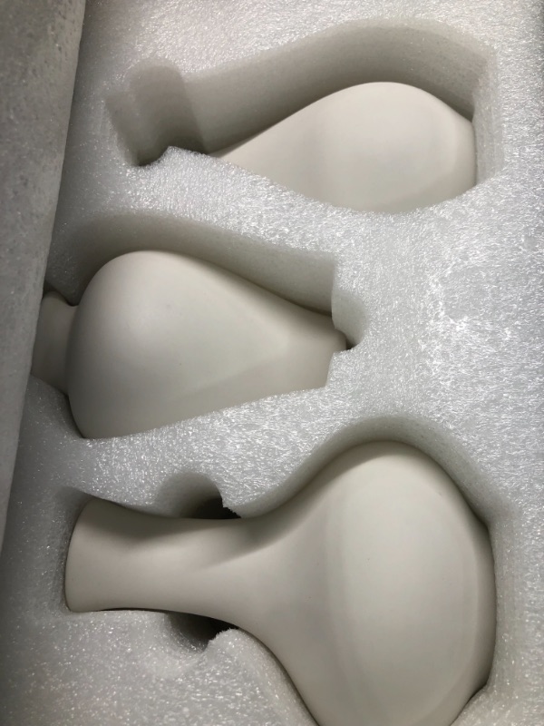 Photo 3 of White Ceramic Vase Set - 5 Mini Bud Vases in Bulk, EVOLUX White Small Vases for Flowers, Unique Flower Vases for Centerpieces, Decorative Modern Vases for Home Decor Coffee Table Entryway Bookshelf