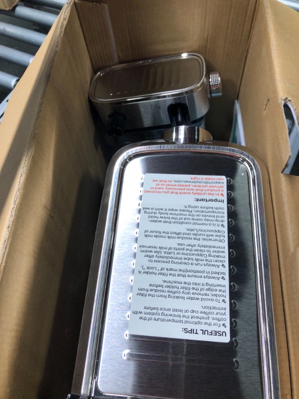 Photo 1 of CASABREWS Espresso Machine 20 Bar, Compact Cappuccino Machine with Automatic Milk Frother, Stainless Steel Espresso Maker With 49 oz Removable Water Tank for Cappuccino or Latte, Gift for Coffee Lover