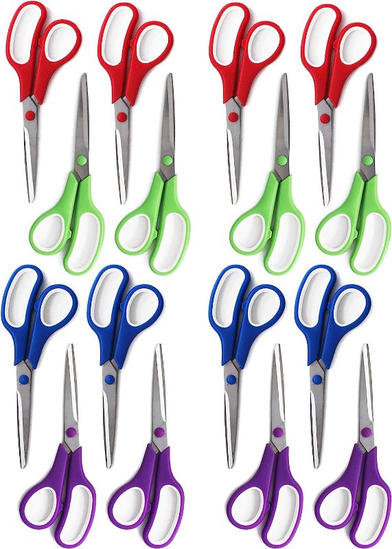 Photo 1 of 50PCS 8.5 Inch Scissors, Stainless Steel Sharp Blade, Comfort-Grip Handles, for Office Home School Students Teacher Art CraftPack of 50.