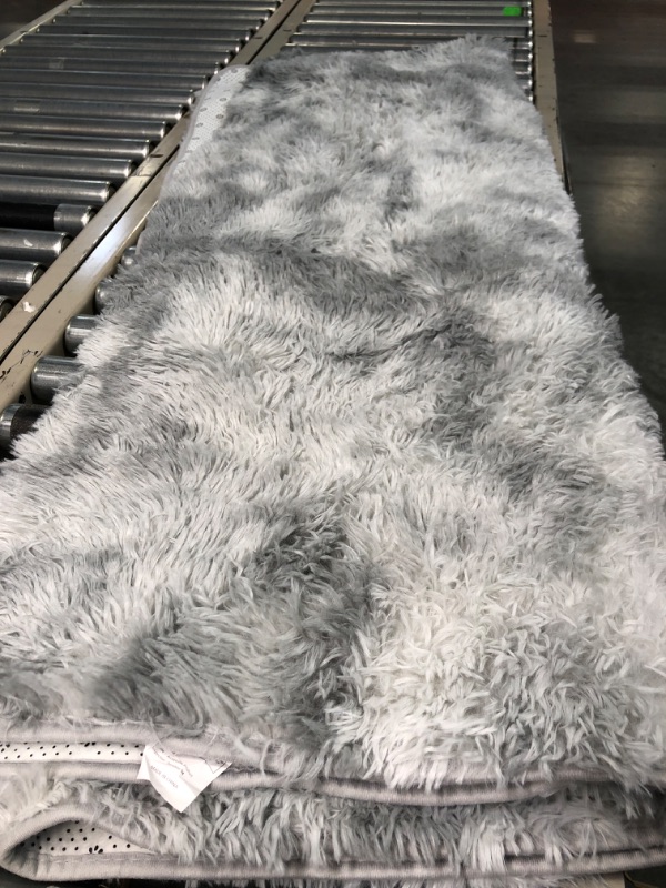 Photo 2 of Area Rug for Bedroom 4x6 Fluffy Rugs, Soft Fuzzy Plush Indoor Floor Rugs, Furry Shaggy Rug for Living Room, Girls/Boys Room - Light Gray