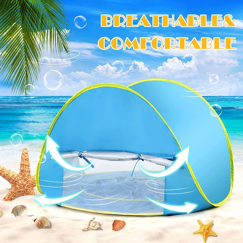 Photo 1 of Baby Beach Tent, Baby Pool Tent, UV Protection Infant Sun Shelters Beach Shade Tent, Pop Up Baby Tent for Beach