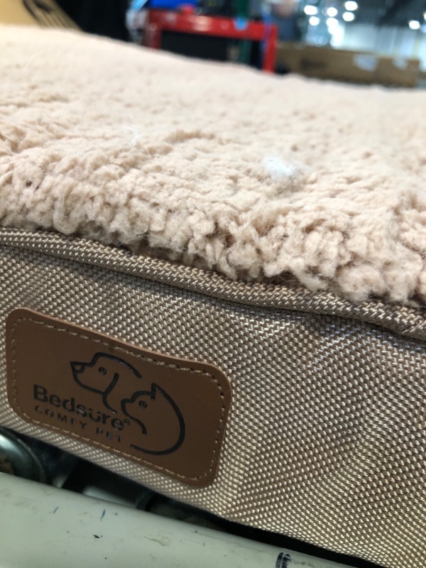 Photo 4 of Bedsure Large Dog Bed for Large Dogs - Big Orthopedic Waterproof Dog Beds with Removable Washable Cover, Egg Crate Foam Pet Bed Mat, Suitable for Dogs Up to 75 lbs, Light Brown L(36x27x3) Light Brown