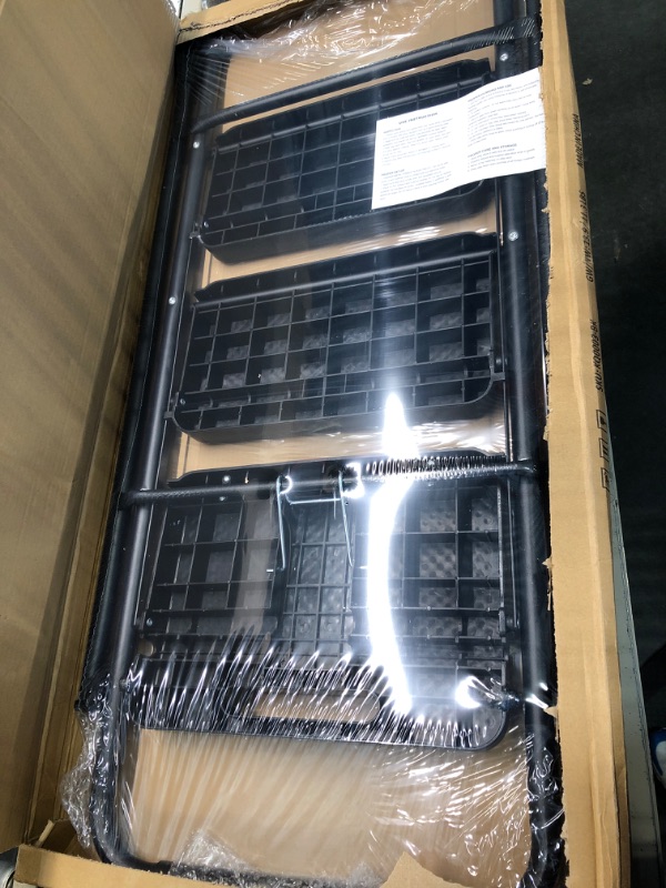 Photo 1 of HBTower 3 Step Ladder, Folding Step Stool with Wide Anti-Slip Pedal, 500lbs Sturdy Steel Ladder, Convenient Handgrip, Lightweight, Portable Steel Step Stool, Black 3-Step Black