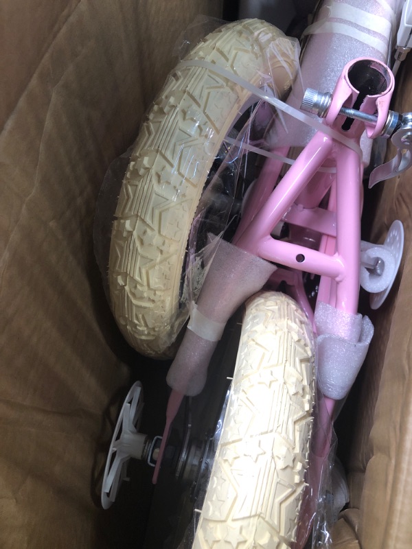 Photo 2 of ACEGER Girls Bike with Basket, Kids Bike for 3-13 Years, 14 inch with Training Wheels, 16 inch with Training Wheels and Kickstand, 20 inch with Kickstand but no Training Wheels. Pink 14 Inch