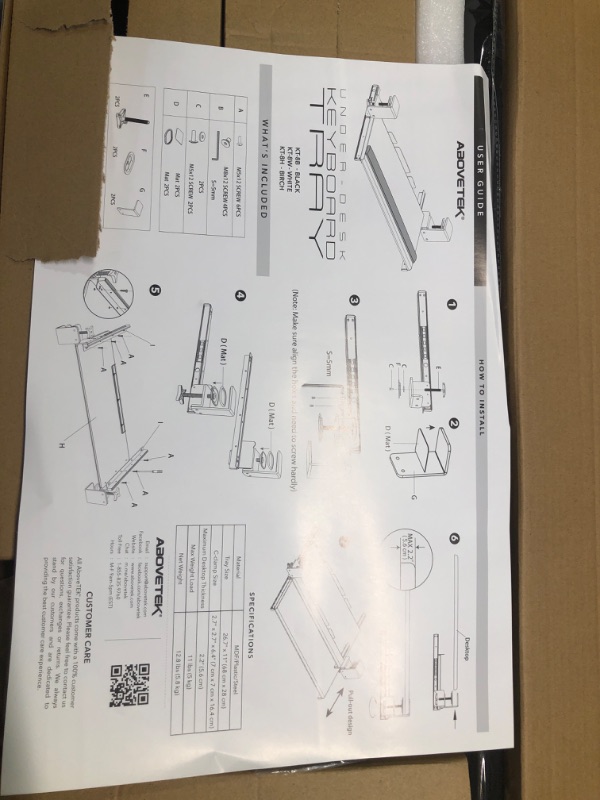 Photo 6 of AboveTEK Large Keyboard Tray Under Desk with Wrist Rest, 26.7"×11" Ergonomic Desk Computer Keyboard Stand with Sturdy C Clamp Mount System, Slide-Out Drawer Keyboard Mouse Holder for Office (Birch) KT-8H