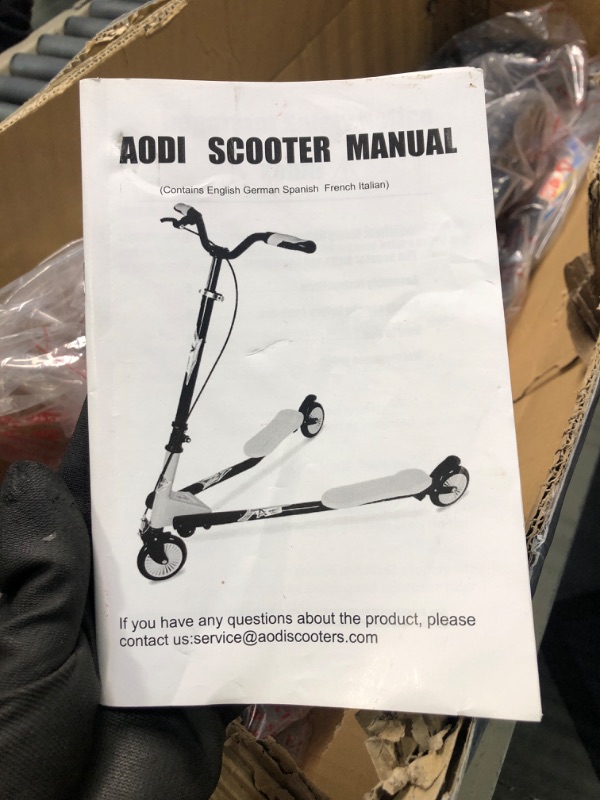 Photo 2 of AODI Swing Wiggle Scooter, 3 Wheels Drifting Scooter with Adjustable Height/Folding Kick Scooter for Kids and Adults Age 6+ Black