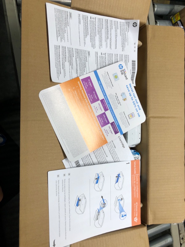 Photo 1 of HP DeskJet 2755e Wireless Color All-in-One Printer with bonus 6 months Instant Ink (26K67A), white