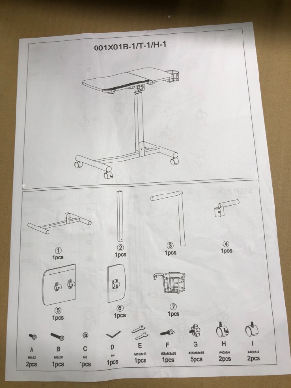Photo 1 of MaikAnton Laptop Table 23 Inch Adjustable Height Tray Table, Rolling Cart Mobile Overbed Desk, Sofa Bed Side Table Couch Computer Desk Stand with Cup Holder 360° Swivels Wheels (Black)