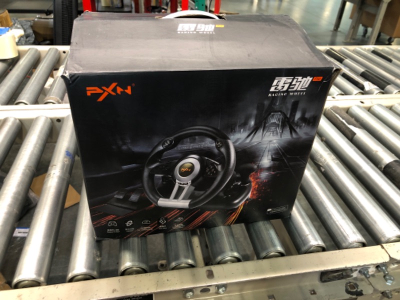 Photo 1 of Game Racing Wheel, PXN-V3II 180° Competition Racing Steering Wheel with Universal USB Port and with Pedal, Suitable for PC, PS3, PS4, Xbox One, Xbox Series S&X, Nintendo Switch - Orange